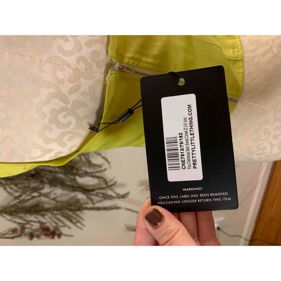 NWT Pretty Little Thing Chartreuse Corset Top Boning Zippered Back Plus Size 18 - Picture 5 of 11